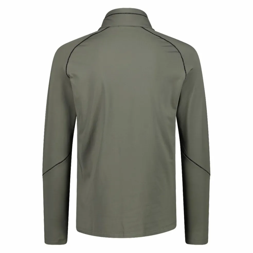 Pile mezza zip Softech uomo con cuciture a vista