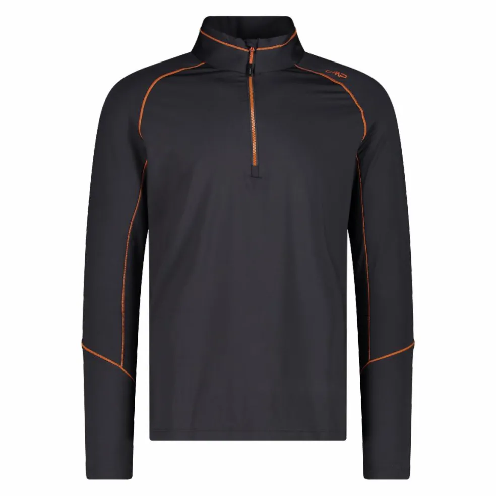Pile mezza zip Softech uomo con cuciture a vista