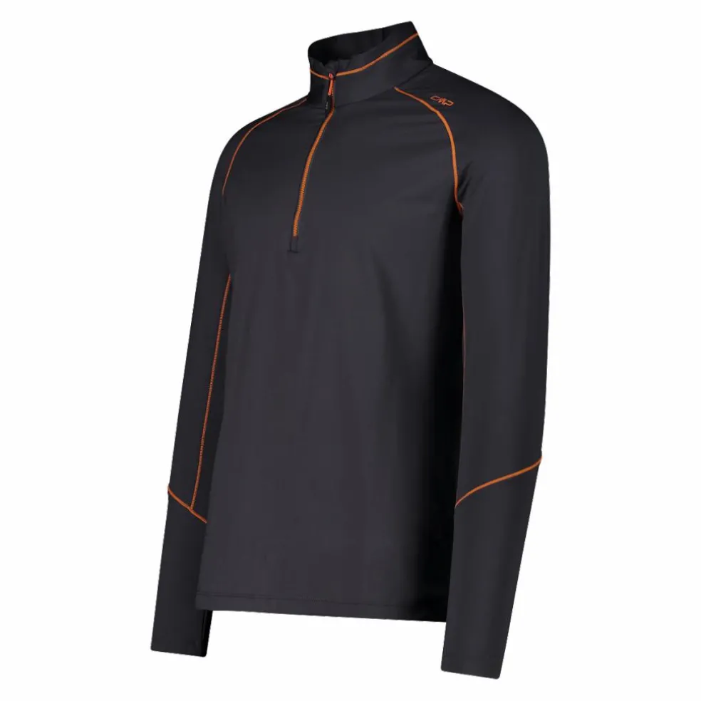 Pile mezza zip Softech uomo con cuciture a vista