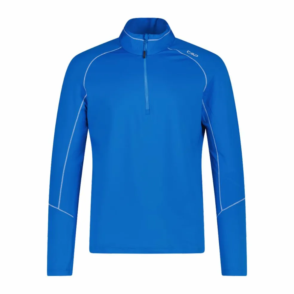 Pile mezza zip Softech uomo con cuciture a vista