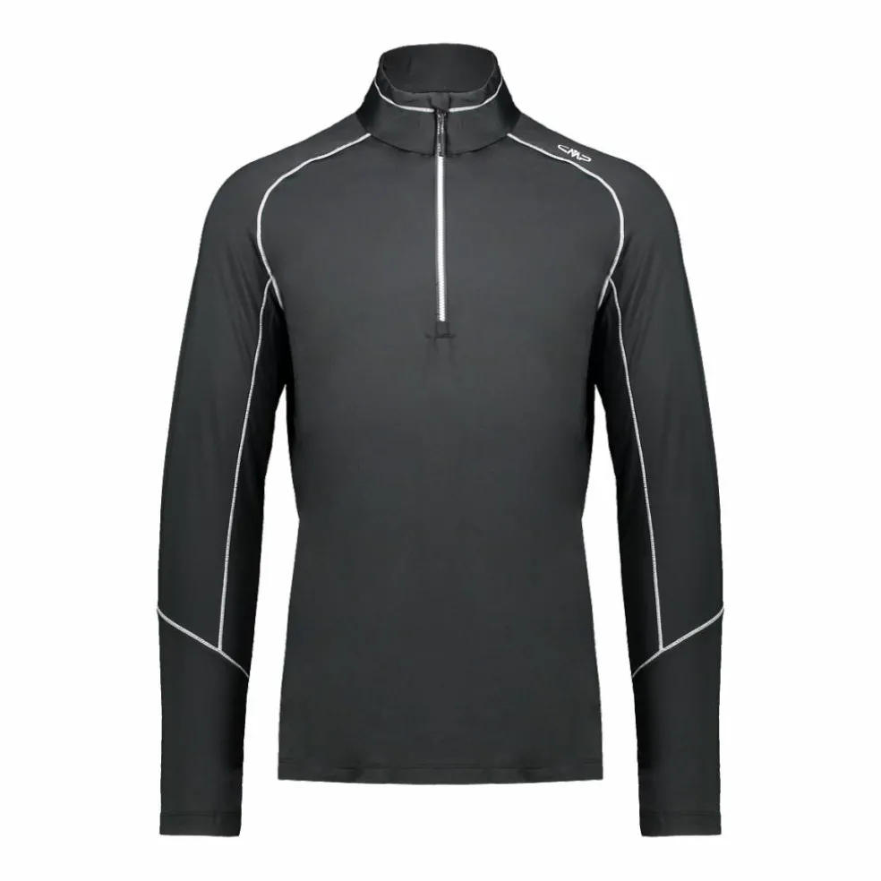 Pile mezza zip Softech uomo con cuciture a vista