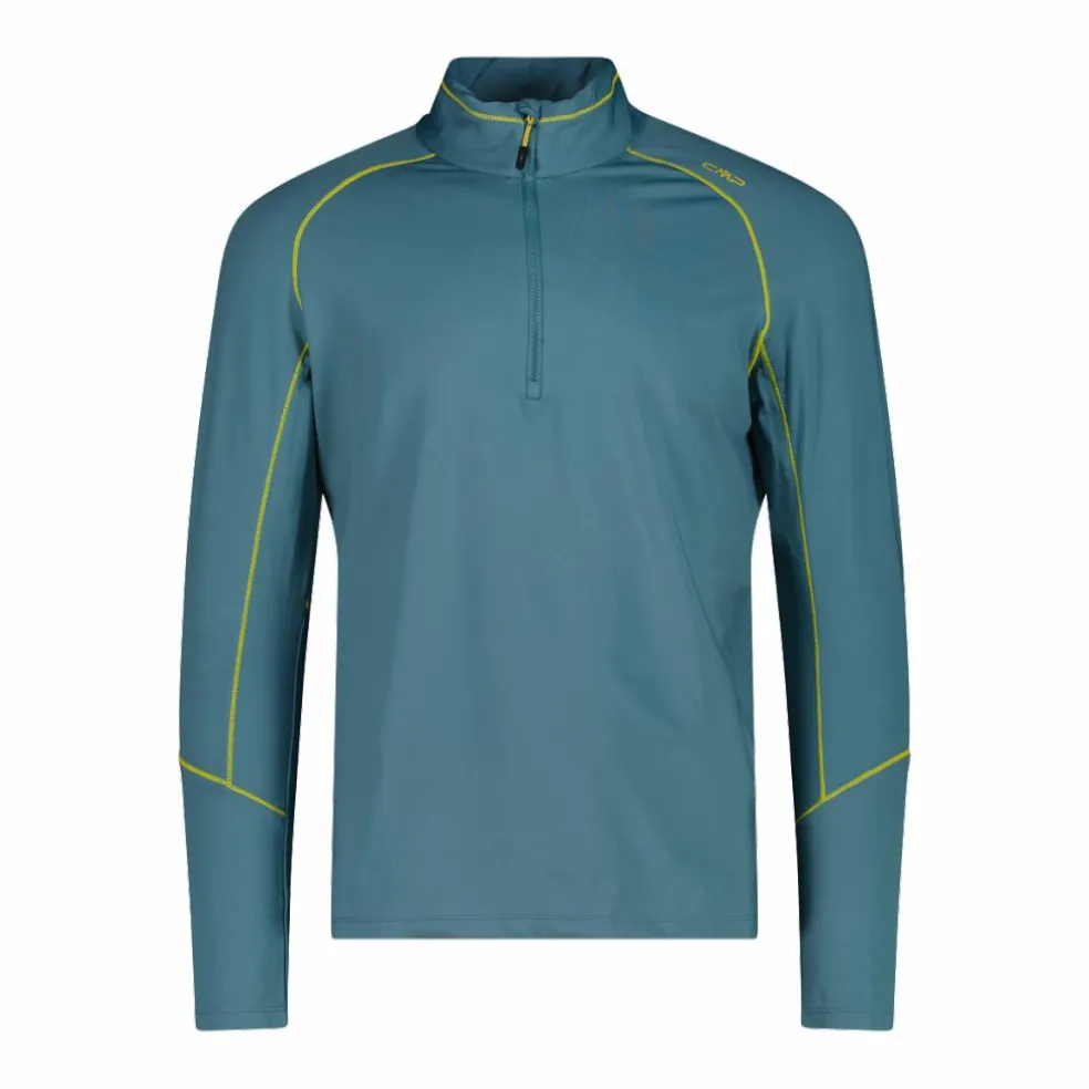 Pile mezza zip Softech uomo con cuciture a vista