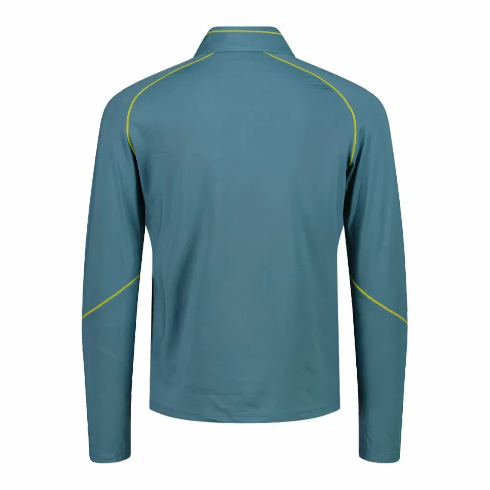 Pile mezza zip Softech uomo con cuciture a vista