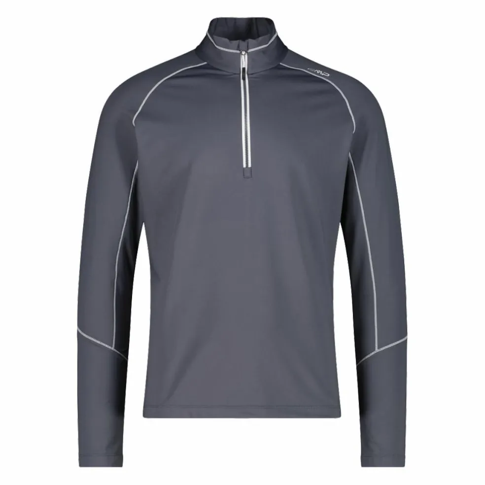 Pile mezza zip Softech uomo con cuciture a vista