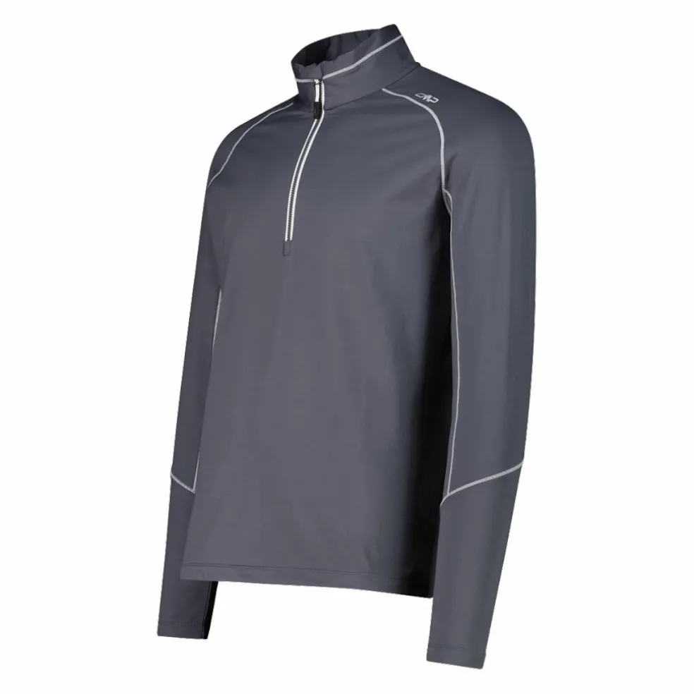 Pile mezza zip Softech uomo con cuciture a vista