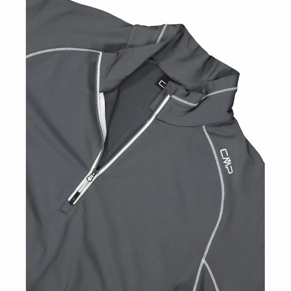 Pile mezza zip Softech uomo con cuciture a vista