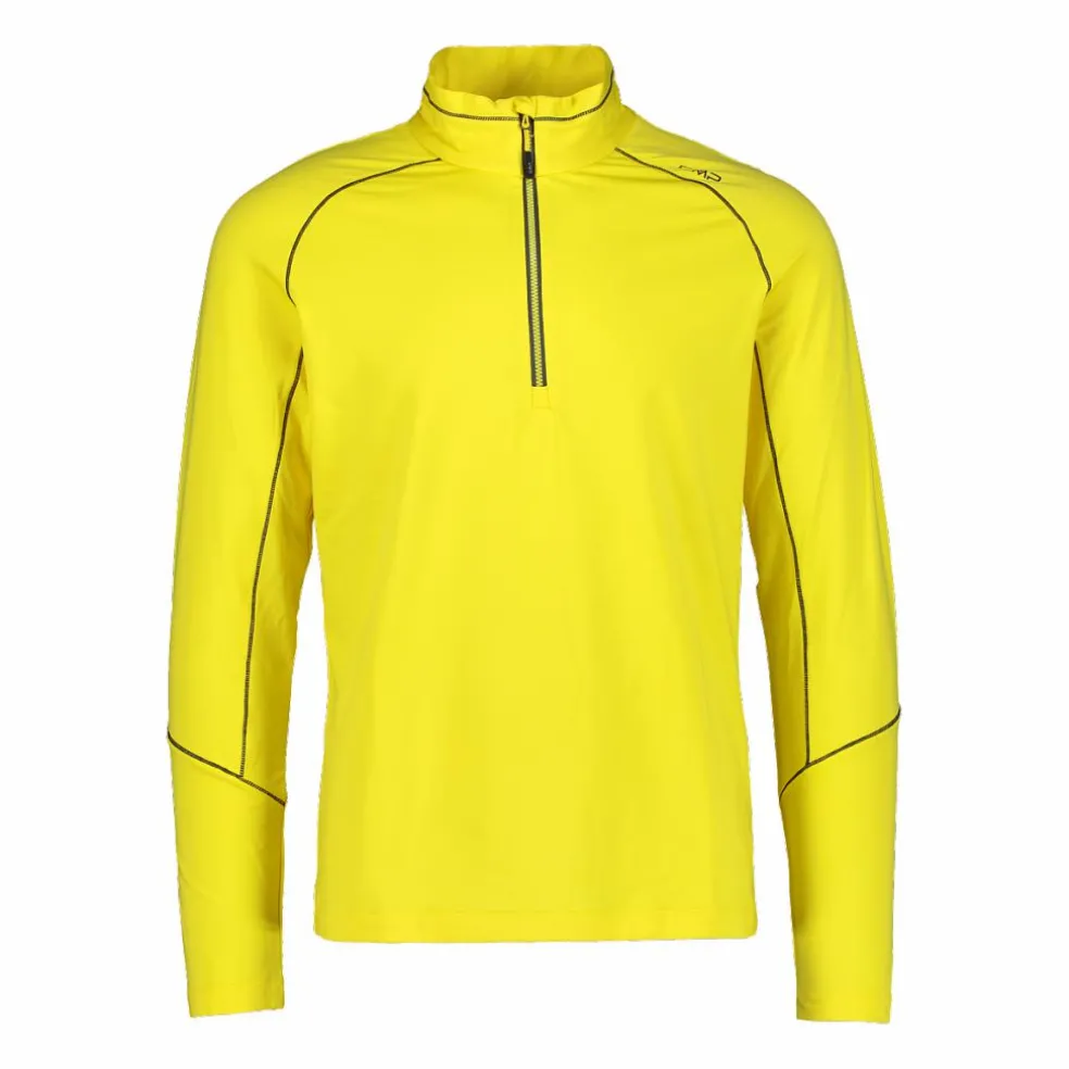 Pile mezza zip Softech uomo con cuciture a vista