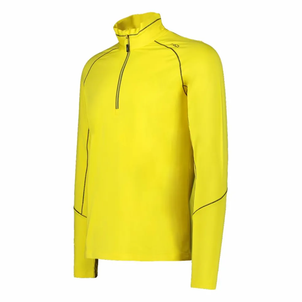 Pile mezza zip Softech uomo con cuciture a vista