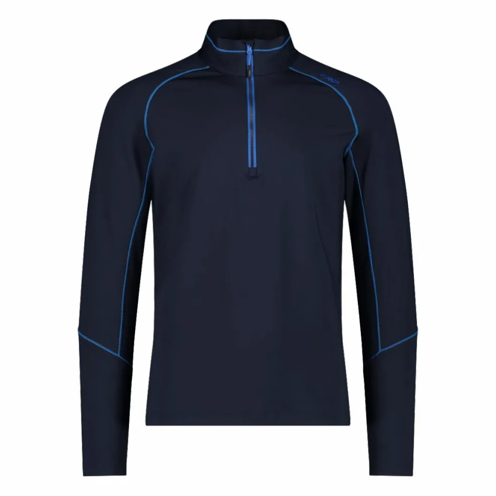 Pile mezza zip Softech uomo con cuciture a vista