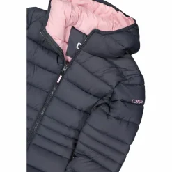 Piumino da bambina con cappuccio taffeta