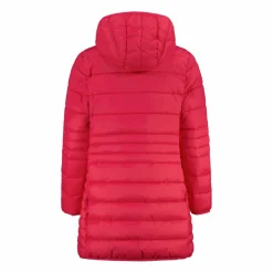 Piumino lungo da bambina con cappuccio taffeta