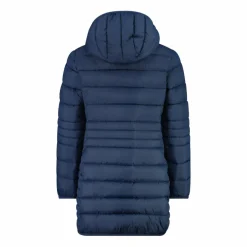 Piumino lungo da bambina con cappuccio taffeta