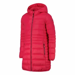 Piumino lungo da bambina con cappuccio taffeta