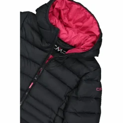 Piumino lungo da bambina con cappuccio taffeta