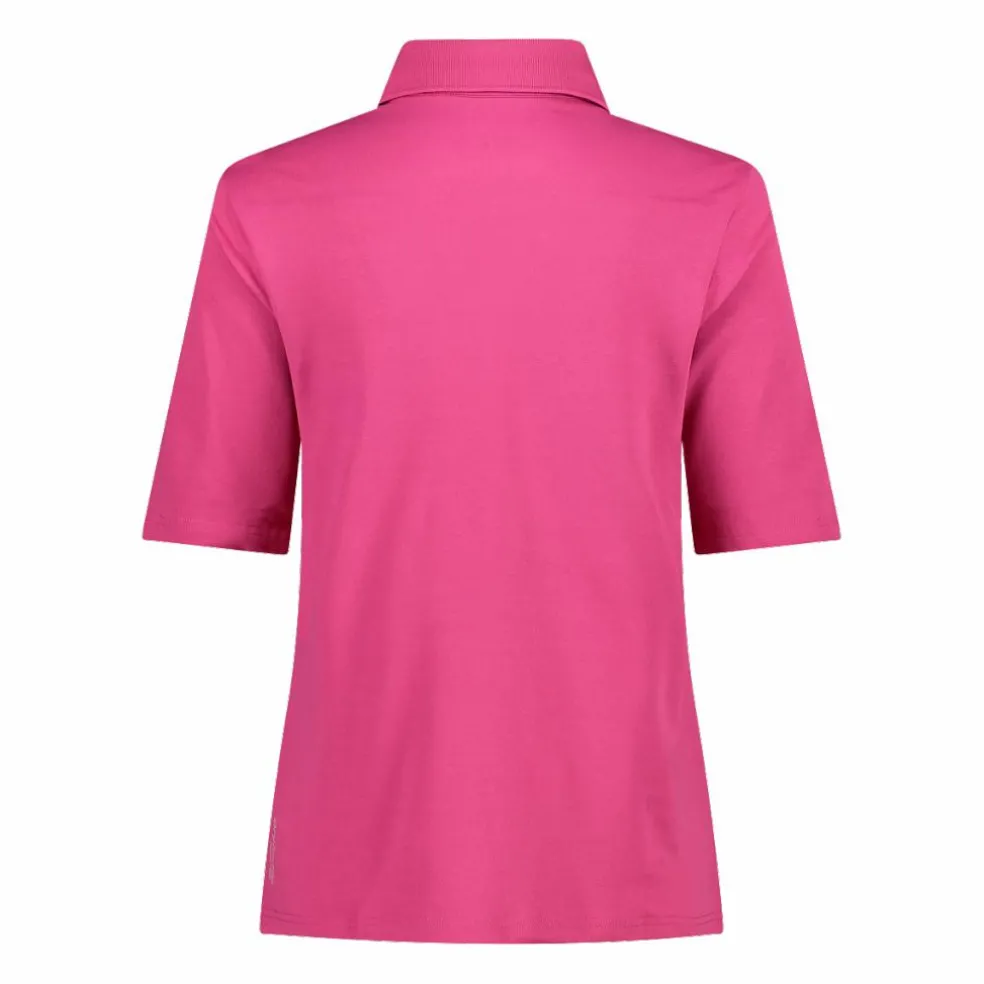 Polo in piquet stretch tinta unita da donna