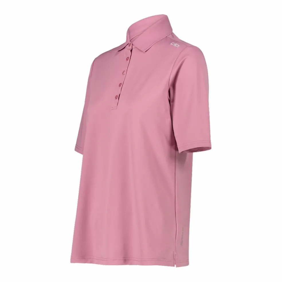 Polo in piquet stretch tinta unita da donna