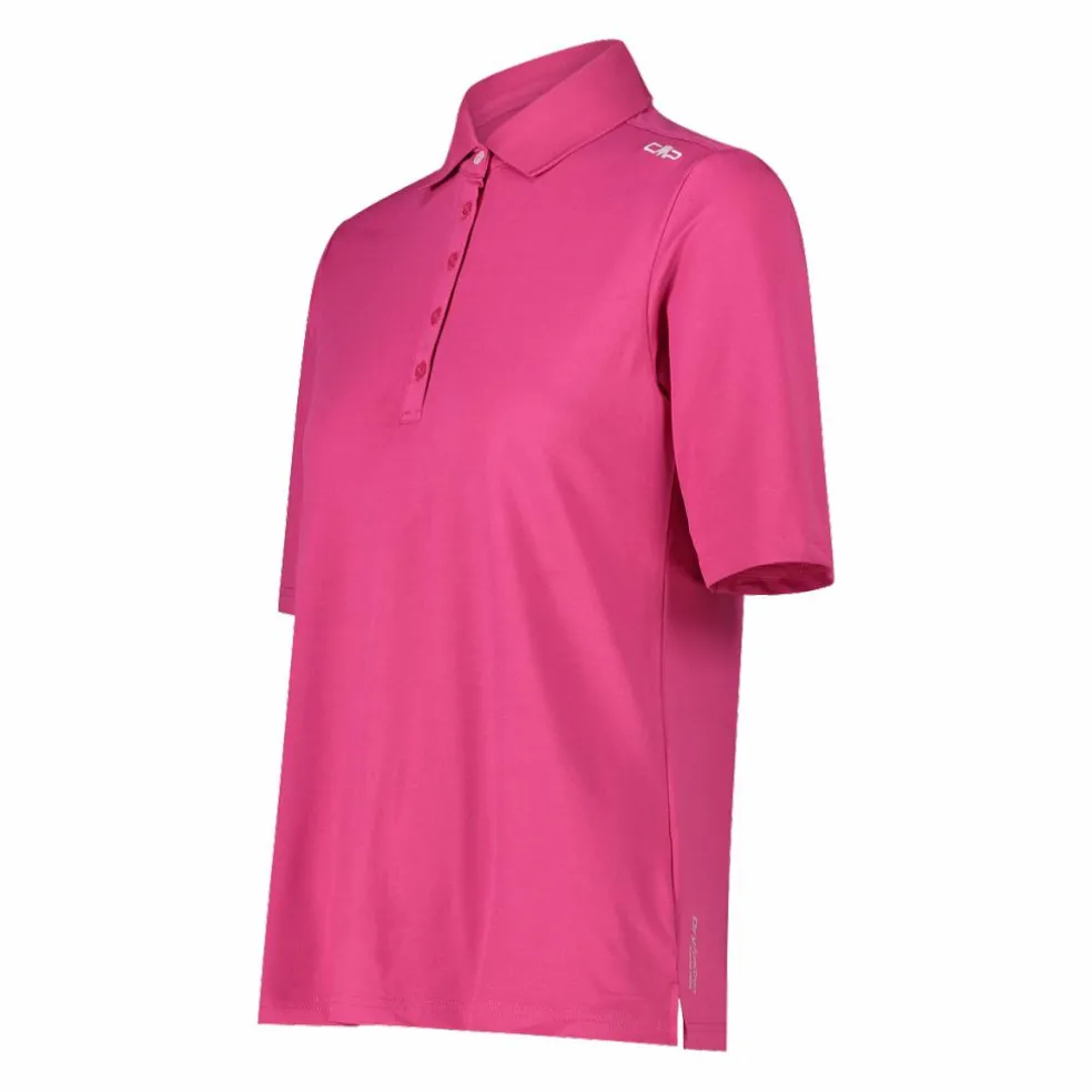 Polo in piquet stretch tinta unita da donna