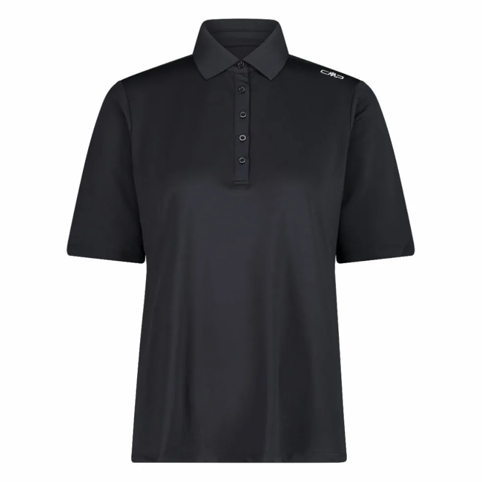 Polo in piquet stretch tinta unita da donna