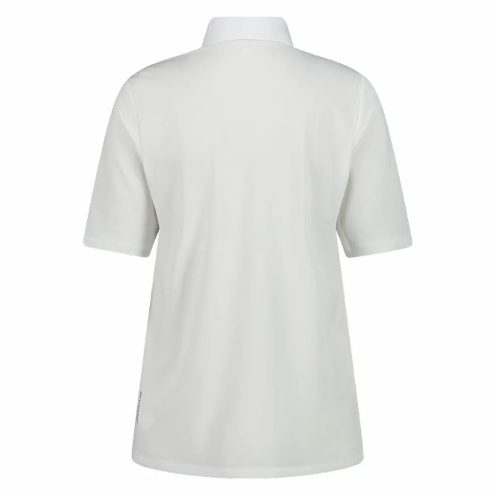 Polo in piquet stretch tinta unita da donna