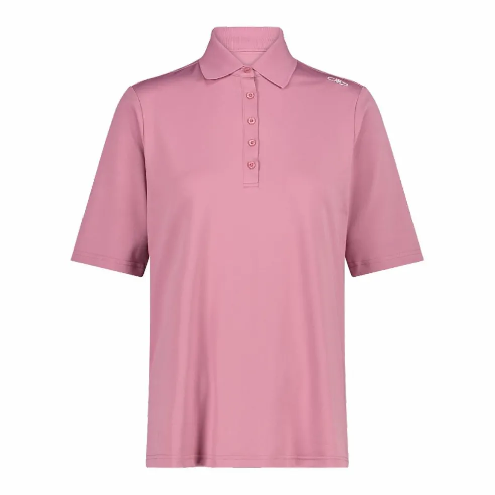 Polo in piquet stretch tinta unita da donna
