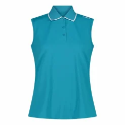 Polo senza maniche donna in stretch piquet