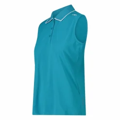 Polo senza maniche donna in stretch piquet