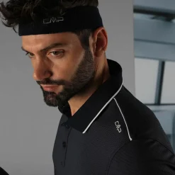 Polo uomo in stretch polyester e modal
