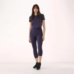 Top maniche corte da donna in stretch polyamide