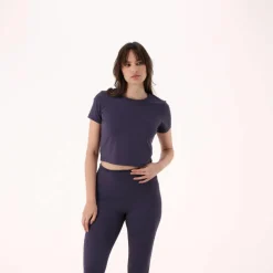 Top maniche corte da donna in stretch polyamide