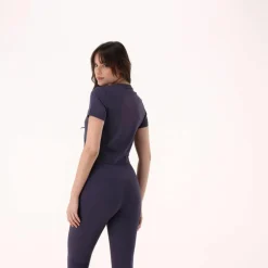 Top maniche corte da donna in stretch polyamide
