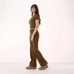 Top maniche corte da donna in stretch polyamide
