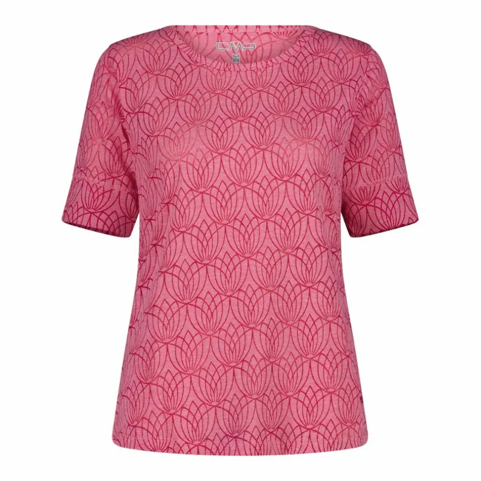 T-shirt a maniche corte con effetto semitrasparente da Donna