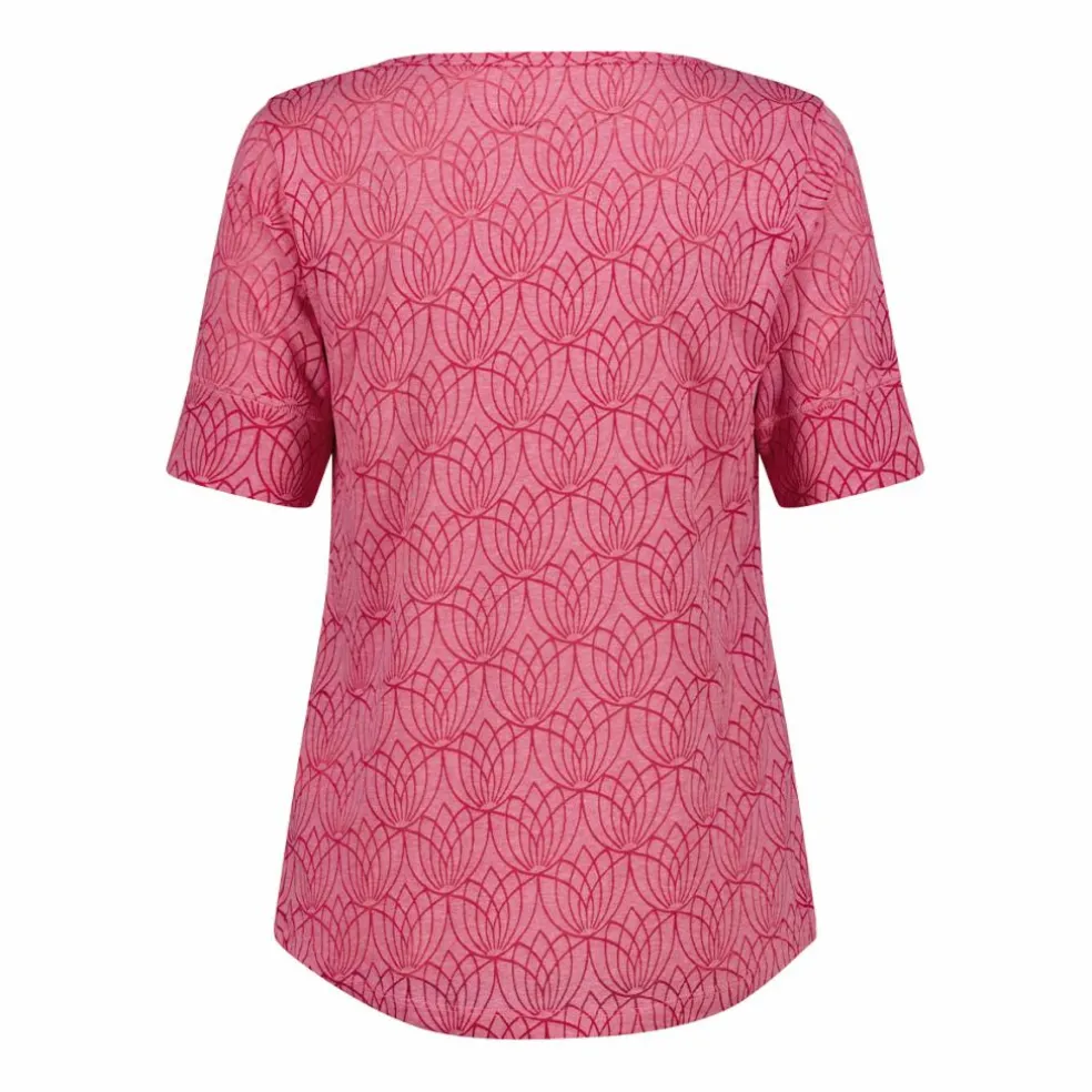 T-shirt a maniche corte con effetto semitrasparente da Donna