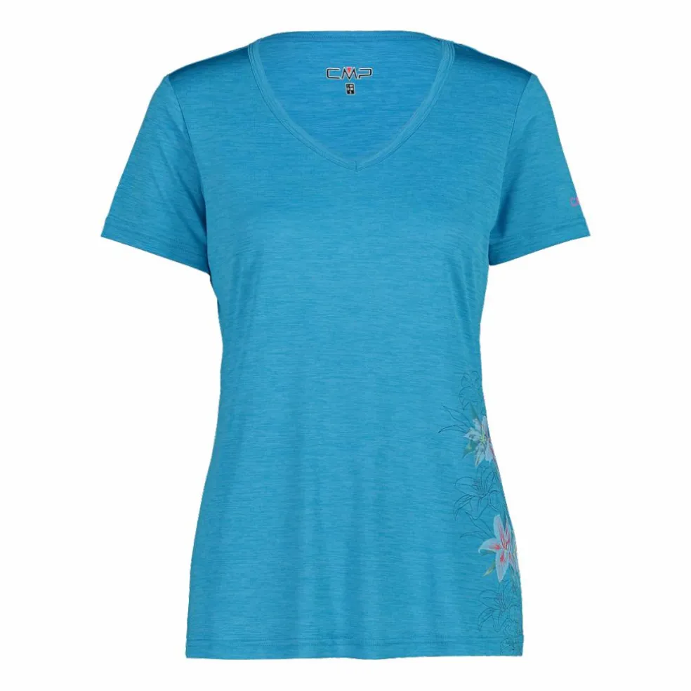 T-shirt collo largo in light jersey da donna