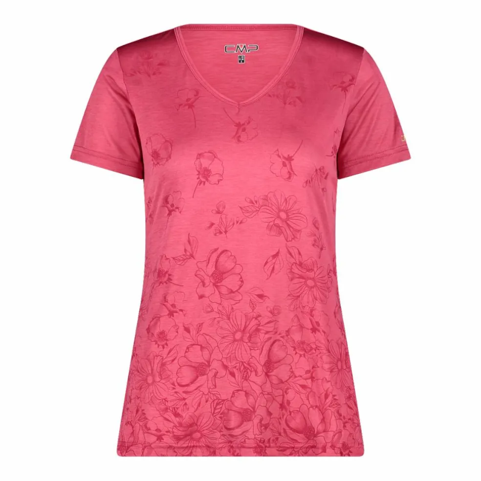 T-shirt collo largo in light jersey da donna