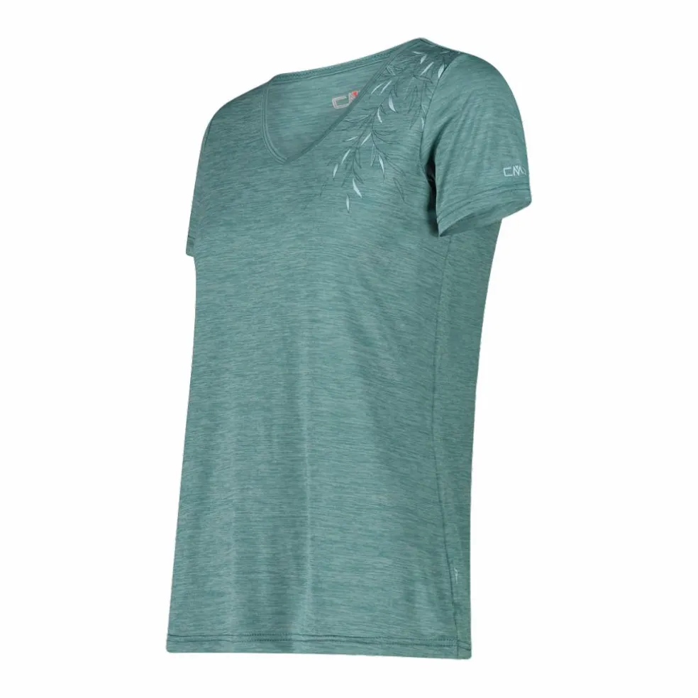 T-shirt collo largo in light jersey da donna