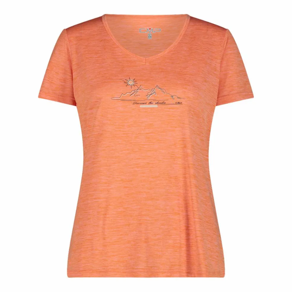 T-shirt collo largo in light jersey da donna