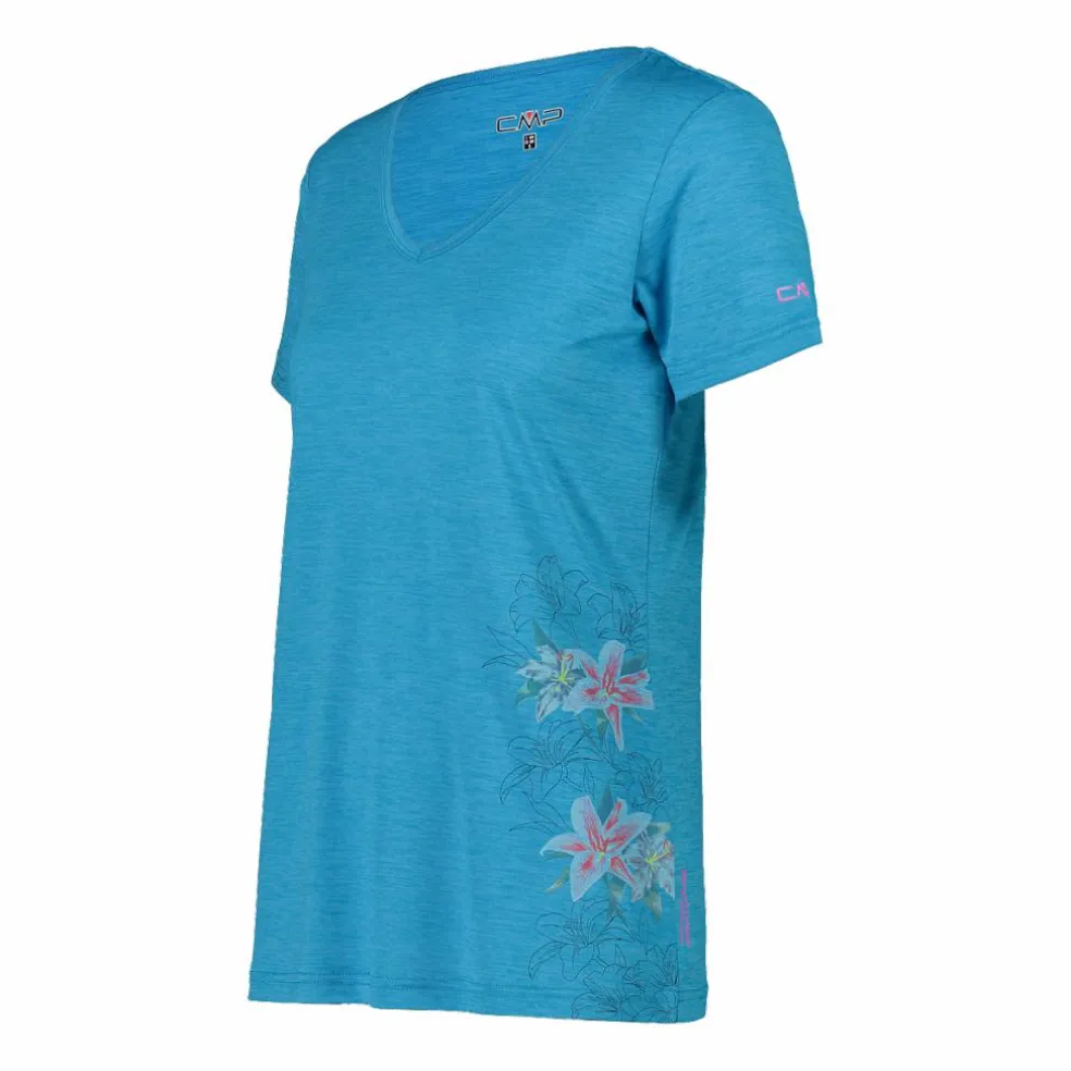 T-shirt collo largo in light jersey da donna
