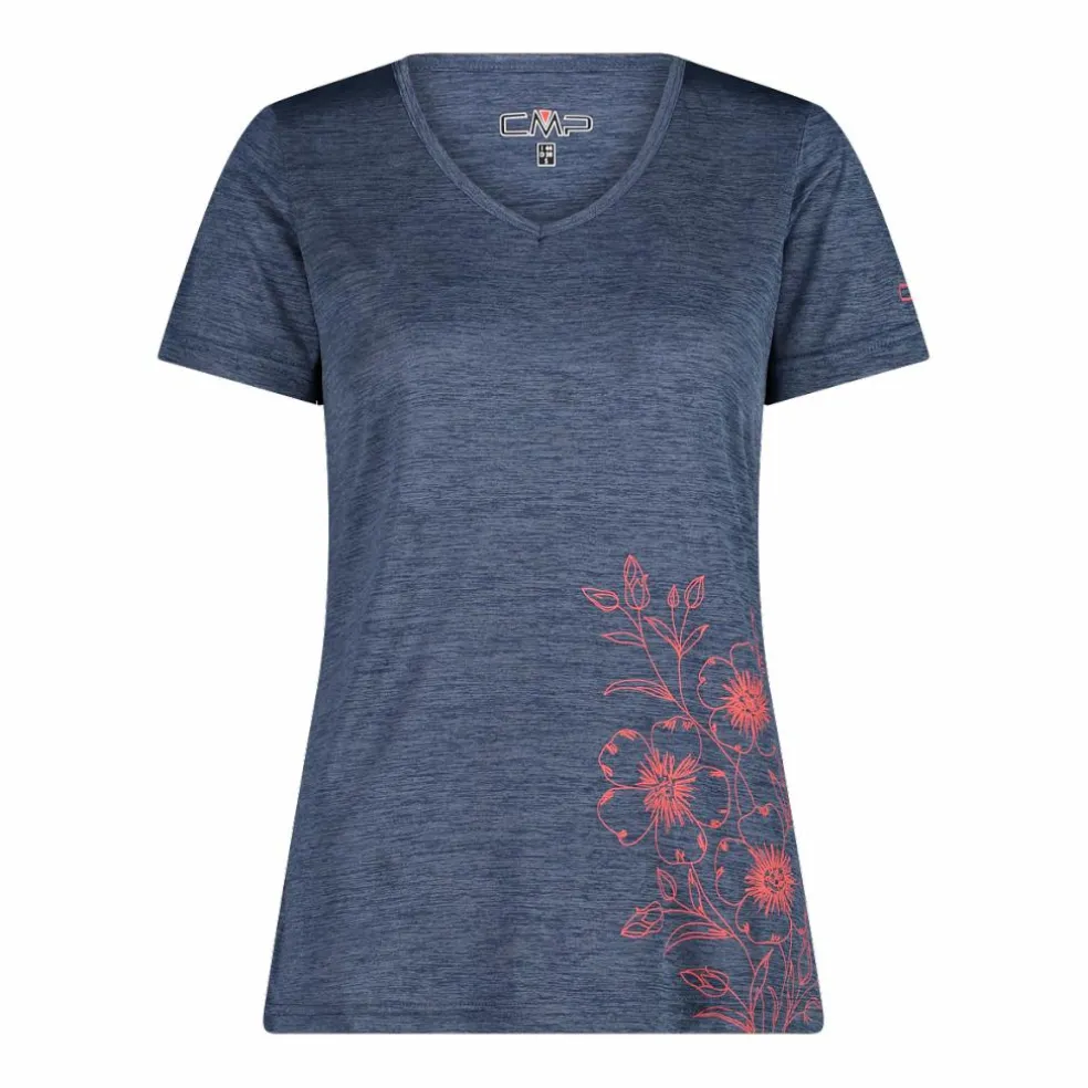 T-shirt collo largo in light jersey da donna