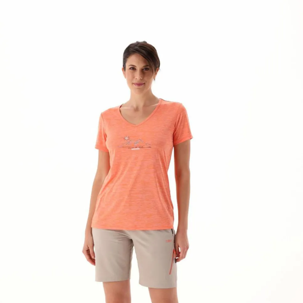 T-shirt collo largo in light jersey da donna