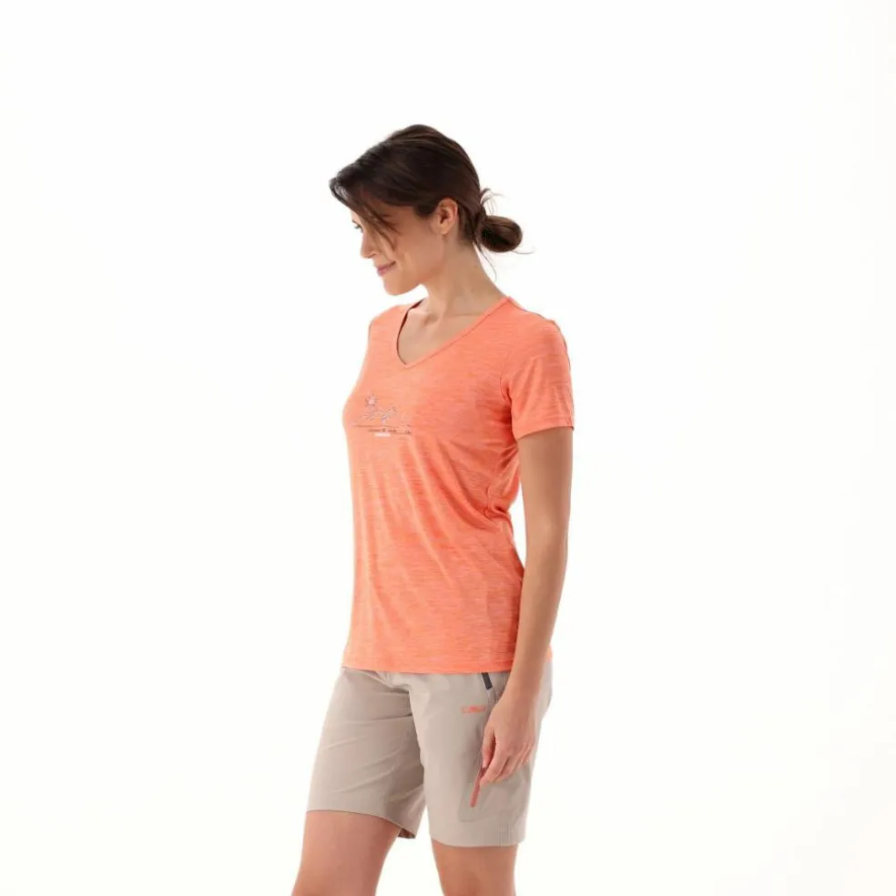 T-shirt collo largo in light jersey da donna