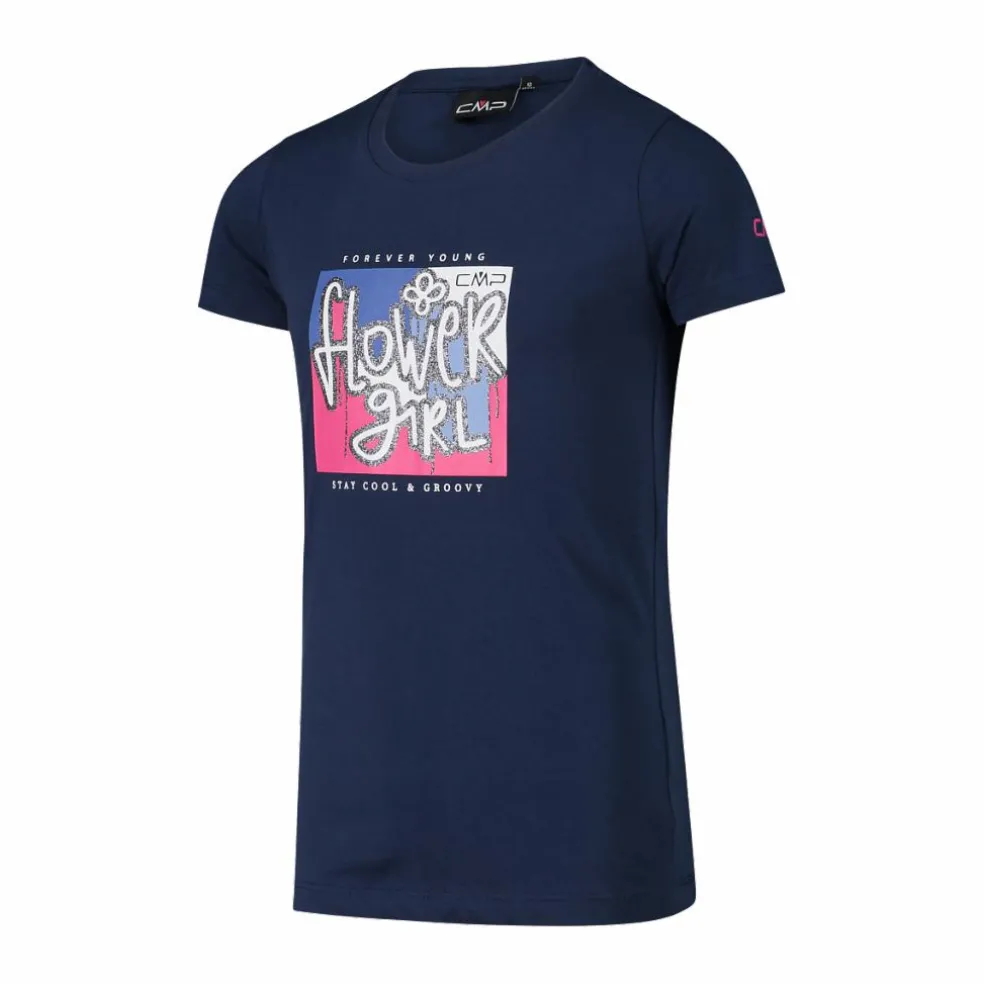 T-shirt da bambina in cotone biologico