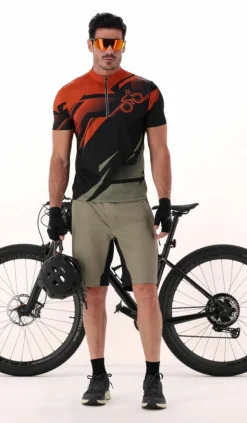T-shirt da ciclismo da uomo con taschino sul retro