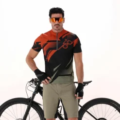 T-shirt da ciclismo da uomo con taschino sul retro