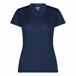 T-shirt donna con inserti in mesh orizzontali