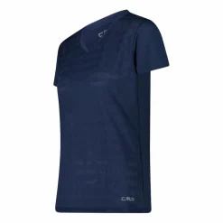 T-shirt donna con inserti in mesh orizzontali