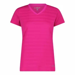 T-shirt donna con inserti in mesh orizzontali