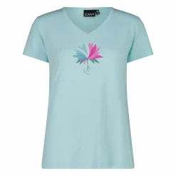 T-shirt donna in tessuto tecnico con stampa sul fronte