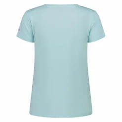 T-shirt donna in tessuto tecnico con stampa sul fronte
