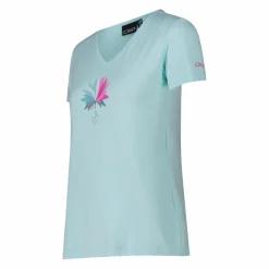 T-shirt donna in tessuto tecnico con stampa sul fronte
